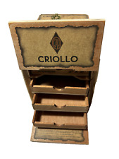 Vintage C.a.o. Criollo Wood Cigar Box Map Top And 4 Sliding Drawers Conquistador
