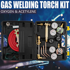 Gas Welding Cutting Kit Acetylene Oxygen Torch Set Regulator W Free 3 Nozzles