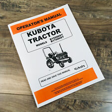 Kubota B1550hst B1750hst Tractor Operators Owners Manual Maintenance Book