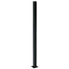 2 In. X 2 In. X 5 Ft. Black Metal Fence Post With Flange And Post Cap