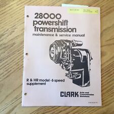 Clark 28000 Powershift Transmission Maintenance Service Manual Parts Book Sm286