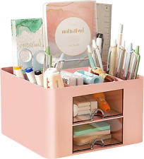 Desk Organizer With 4 Compartments And 2 Drawers Pen Holder For Desktop Storage