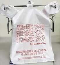 Bags 16 Large 21 X 6.5 X 11.5 Thank You T-shirt Plastic Grocery Shopping Bags