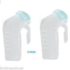 2 Medline Deluxe Male Urinals With Glow-in-dark Lid 1000 Ml Fast Shipping 