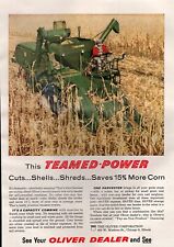 1959 Oliver Combine Tractor Original Color Print Ad