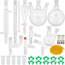 Vevor 29pcs 2440 Advanced Chemistry Lab Glassware Kit W Glass Ground Joint