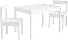 Child 3-piece Table And Chairs Set In White Age Group 1 To 5 Years Old.