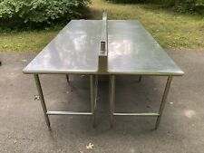 Custom 60 X 96 Stainless Steel Table With Center Divider Open Base