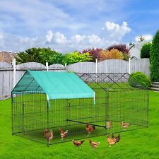 Chicken Coop Metal Foldable Chicken Coop Walk-in Poultry Cage Kennel Pet Playpen