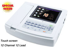 12 Channel Ekgecg Machine Touch Screen Cardiac Monitor Pc Sync Software 12 Lead