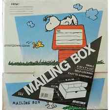 Vintage Peanuts Snoopy Woodstock Small Mailing Box Shipping Office Supplies Nos