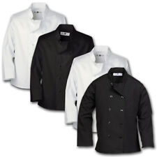 Chef Coat Kitchen Uniform White Black Pearl Knot Closure Breast Pocket