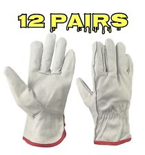 12 Pair Super Soft Goat Skin Leather Drivers Work Safety Gloves Size 7small
