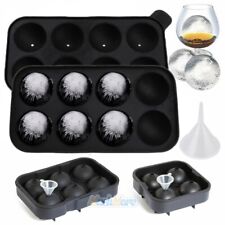 Silicone 3d Ice Cube Tray Maker Round Ball Sphere Mold Whiskey Cocktails Funnel