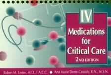 Intravenous Medications For Critical- 9780721648873 Lester Md Facc Spiral-boun