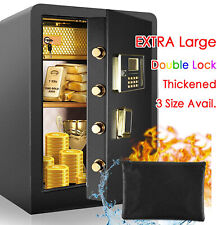 Money Digital Safe Box 4.5cub Large Cabinet For Home Security W. Double Key Lock