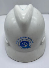 Vintage Msa Vgard Protective Sei Certified Hard Hat 1986 White Adjustable