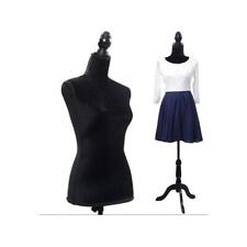 Female Mannequin Torso Dress Form Tripod Stand Woman Clothing Coat Display Black
