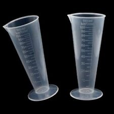 Conical Measure Cup 100ml Capacity Cone Shape Translucent Plastic Labs Beaker...