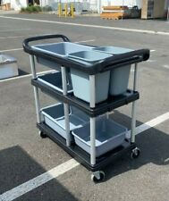 New Restaurant Cleaning Cart Bus Tables Janitorial Housekeeping 6 Wash Buckets