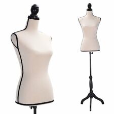 Female Mannequin Torso Dress Clothing Form Display Wtripod Stand Beige New