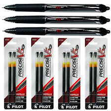 Pilot Precise V5 Rt 3 Pens With 4 Packs Of Refills Black Ink 0.5mm X-fine