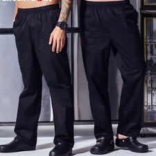 Chefs Uniform Men All-black Workwear Working Clothes Durable Chef Pants