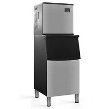 Ice Maker Commercial Freestanding Ice Storage 360lbs24h Stainless Steel