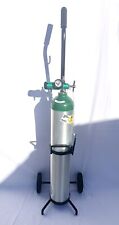 Portable Medical Oxygen Tank Size E With 1-8 Lpm Regulator Wrench And Cart