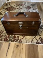 Vintage H. Gerstner Son 7 Drawers Wood Machinist Tool Chest Box W Tools