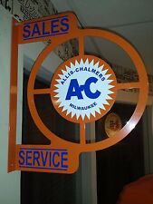 Allis Chalmers Ac Tractor Nostalgic Wall Flange Advertising Sign 2 Sided