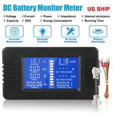 Lcd Display Dc Battery Monitor Meter 0-200v Volt Amp For Car Rv Solar 100a Shunt