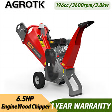 4 6.5hp Wood Chipper Shredder Gasoline Engine Powered Auto Feed Wood Chipping