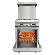 New 24 Gas Liquid Commercial Restaurant Kitchen 4 Burner Range Wstandard Oven