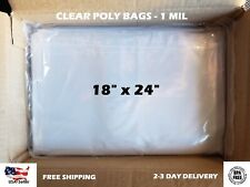 18x24 Clear Poly Bags Flat Open Top 1-mil Ml Ldpe Plastic T-shirt 100 200 1000
