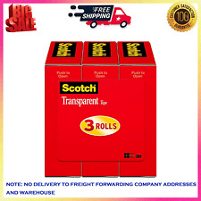 Scotch Transparent Tape 34 In X 1000 In 3 Boxespack 600k3
