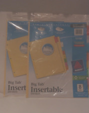 2 Sets Avery Big Tab Dividers3 Ring Binder 8 Rip-proof Colored Tabs