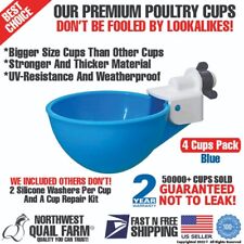 4x Chicken Watering Cups Poultry Drinker Waterer Duck Geese Turkeys Quail Pigeon