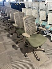 Herman Miller Celle Office Chair W Greenish Fabric Seat And Gray Back