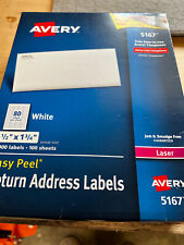 1 Box 8000 Avery 5167 Return Address Shipping Labels 12 X 1 34