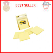 Post-it Notes 3x3 In 4 Pads Canary Yellow Clean Removal Recyclable