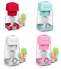 Nostalgia Electric Shaved Ice Snow Cone Maker Red Aqua Pink White Table Top