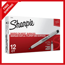 Sharpie Permanent Markers Ultra Fine Point Black 12 Count Free Shipping