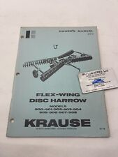 Owners Manual For Krause Flex Wing Disc Harrow 900 901 902 903 904 905 906 907 G