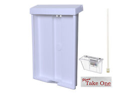 Outdoor Brochure Box With Card Bin Wall Or Post Mount White Plastic Bin With Lid