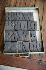 Vintage Letterpress Print Type Set Number Stamps Magnetic Rubber Lot Tray B
