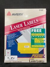One Box Avery 5160 1 X 2 58 Laser Address Labels 100 Sheets3000 Labels New