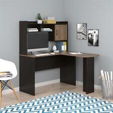 L-shaped Computer Desk With Hutch Home Office Workstation Laptop Table Shelves