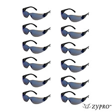 12 Pack Safety Glasses Blue Mirror Tinted Lens Protective Work Eyewear Sunglass