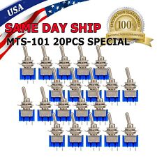 20pcs Mts-101 2 Position Mini Toggle Switch 2 Pin Spst On-off 6a 250vac Us Stock